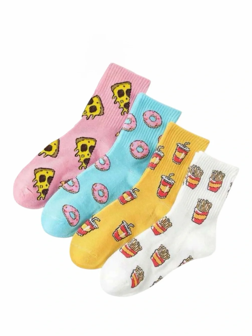 SHEIN food print crew socks